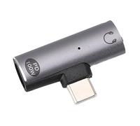 Plyisty Adaptador USB-C A Auriculares Y Cargador, Cable Convertidor 2 En 1 USB-C A 3,5 Mm, Compatible con Carga Rápida De 100 W, Carga Mientras Se Reproduce (Grey)