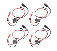 Plyisty Arnés de Cables de 4 Piezas para Cargador de BateríA NOCO, Cable de Terminal con Ojal X-Connect M10 de 3/8" con Fusible de 20 A, 16 AWG 22"