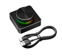 Plyisty Botón De Control De Volumen USB, Ajustador Multimedia Externo para Altavoces De Ordenador Bluetooth 5.1, con Luz RGB, Función De Silencio con Una Sola Tecla, Programable