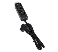 Plyisty Cable de Alimentación D Tap de 4 Vías, Cable de Alimentación Divisor D Tap con Pantalla de Voltaje LED, Ideal para Batería de Montaje en V de Monitor de Cámara