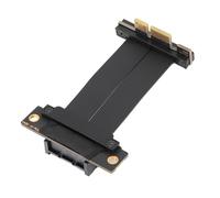 Plyisty Cable de Extensión PCIe 4.0 X1, Cable Elevador GPU Dual de ángulo Recto de 90 Grados con Alambre Estañado de Cobre para Tarjeta WiFi Tarjeta de Sonido Adaptador PCIe M.2 (10cm)