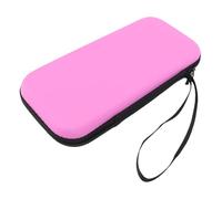 Plyisty Caja de Almacenamiento de Consola, Bolsa Protectora de Concha Dura EVA con 12 Ranuras para Tarjetas de Juego, Exterior de Cuero PU, con Bolsillo de Malla Elástica, Correa de Mano (Pink)