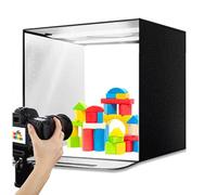 Plyisty Caja de Luz Fotográfica Portátil, Estudio de Fotografía Plegable de 15,7x15,7x15,7 Pulgadas con 72 Cuentas LED y Ajuste de Brillo de 10 Niveles, para Joyería, Cosméticos,