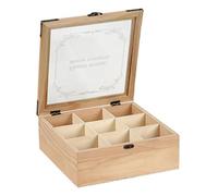 Plyisty Caja Organizadora de Bolsas de té de Madera, Contenedor de Almacenamiento de Bolsas de té con 9 Compartimentos con Tapa Transparente para Estación de de Encimera, Caja Portabolsas de, Ideal