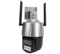Plyisty Cámara de Seguridad de Doble Lente Inalámbrica Vigilancia Vigilancia Impermeable Detección de IA 2MP para Hogar/Oficina para Monitoreo en Tiempo Real (Enchufe de la UE)