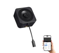 Plyisty Cámara de Seguridad para Ventana de 3MP 2K, Cámara para Mascotas para Acuario WiFi, Antideslumbrante, Grabación 24 Horas Al Día, 7 Días a la Semana, Detección de Movimiento (Black)