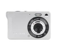 Plyisty Cámara Digital de 50MP 1080P, Cámara Compacta con Pantalla HD de 2,8 Pulgadas, Enfoque Automático, Antivibración, con Espejo para Selfies y Luz Suave, para Viajes, Graduación, (Silver)