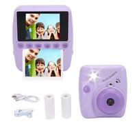 Plyisty Cámara Instantánea para Niños Pequeños, Cámara Digital De 1080P Y 48 MP para Niñas Y Niños, con Filtros Música, Batería De 1500 Mah, Incluye 2 Rollos De Papel De Impresión (Purple)