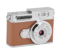 Plyisty Cámara Tipo Llavero, Lente Gran Angular 1080P, Cámara Compacta Vintage con Pantalla a Color, Duración de la Batería de 100 Minutos, Carga Tipo C para Grabación de Estudios de (Brown)