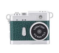Plyisty Cámara Tipo Llavero, Pequeña Cámara Digital 720P HD de 5 MP con Pantalla LCD de 0,96 Pulgadas y Luz de Relleno LED, Tarjeta de Memoria de 32 GB Incluida, para Viajes (Green)