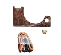 Plyisty Caso de Protección de la Cámara, Bolsa de Transporte de Cuero PU Anti Scratch con Correa para el Hombro para Viajes Familiares, Vacaciones y Celebraciones (Brown)