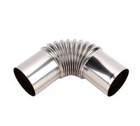 Plyisty Codo de Tubo de Estufa de 75mm y 90 Grados, Codo de Chimenea de Acero Inoxidable Galvanizado de 3 Pulgadas para Estufa de Leña, Tienda de Campaña, Calefacción Interior