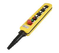 Plyisty Controlador de Elevación con Interruptor de Botón Pulsador de Polipasto de Grúa de con Parada de Emergencia para Operación con una Sola Mano, Plástico ABS, 8 * 53 Cm, Negro/blanco para