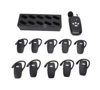 Plyisty El Inalámbrico de Guía Turística, ABS -Reduction Clear Sound 1 Remitente 10 RECURS de Auriculares de Guía Turística para la Visita de Fábrica (Enchufe de la UE)