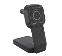 Plyisty Estación de Carga 3-en-1, Soporte de Muelle de Cargador Inalámbrico de 15 W Magnetic, por Teléfono 16 15 14 Series, Reloj, Auriculares, Plegables para Hogar, Oficina, Viajes