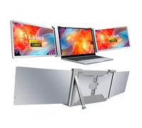 Plyisty Extensor de Monitor para Computadora Portátil, Monitor Triple Portátil IPS de 13,3 Pulgadas 1920x1080, Monitor Extendido para Computadora Portátil de 13,3 a 17,3 Pulgadas