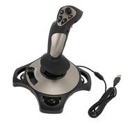 Plyisty Game Flight Joystick, Control de Palanca de Vuelo con Cable con Vibración, Acelerador para PC Computadora Portátil, 7 8 10 11, Cuatro Ejes 12 Botones, Motores Integrados