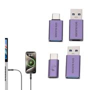 Plyisty Juego de 4 Bloqueadores de Datos USB, Adaptador Tipo C A A Juice Jacking Defender para Teléfono Móvil, Conector de Seguridad de Privacidad de Carga Rápida PD de 240 W para