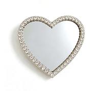 Plyisty Juego de Espejos para Teléfono en Forma de Corazón, Espejos | Base de Aleación de Zinc, Vidrio de Alta Transparencia, Portátil para Retoques sobre la Marcha, Cabe en el Bolso o Bolsillo