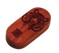 Plyisty Juguete de Alivio del Estrés, Madera Exquisita Exquisita Mano de Obra Compacta de Alivio de Estrés de los Dedos para la Escuela para Jóvenes (Sello de la Cabeza del Tigre)