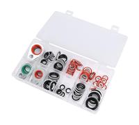 Plyisty Kit de Arandela de Sellado de Puerto de Compresor de CA, 12 Tamaños de Juego de Juntas de Aire Acondicionado Automotriz de Repuesto para R12 R134A, Anillos de Sellado de Goma de Metal a