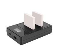 Plyisty Kit de Cargador de Batería para Cámara, Batería de Iones de Litio de 1250 MAh con Cargador de Pantalla LED de Doble Ranura para Cámara Digital FinePix F402 F403 F420 F455