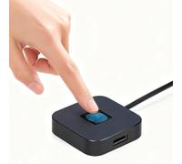 Plyisty Lector De Huellas Dactilares USB, Escáner Biométrico De Huellas Dactilares, Dongle para PC, Tacto 360 Grados, Coincidencia Rápida, USB A 3.0, Tipo C, para 10 11 32/64 bits (Black)