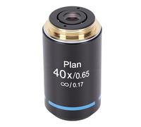 Plyisty Lente Objetivo de Microscopio Plan, Rosca RMS de 20,2 Mm, Universal para Microscopios Biológicos, Vidrio óptico Revestido, Carcasa de Aleación de Aluminio para Educación (40X)