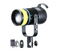 Plyisty Luz de Vídeo LED COB RGB, Temperatura de Color Dual 2700-6500K Alto CRI 96 1500LM 5500lux con Soporte en Forma de U de Control Remoto, para Fotografía en Vivo (Enchufe de la UE)
