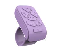 Plyisty Mando a Distancia con Anillo de Desplazamiento, Volteador de Páginas Bluetooth Inalámbrico con la Yema del Dedo para TikTok Ins, Obturador Remoto para Cámara de Vídeo Corta para (Purple)