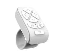 Plyisty Mando a Distancia con Anillo de Desplazamiento, Volteador de Páginas Bluetooth Inalámbrico con la Yema del Dedo para TikTok Ins, Obturador Remoto para Cámara de Vídeo Corta para (White)