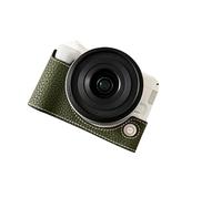 Plyisty Media Caja de la Cámara para Accesorios R50 V R50V, Estuche de Media Cámara de Cuero PU con Correa de Hombro Extraíble, Bolsa de Levas Incorporada en un Agujero de Hilo de 1/4" (Green)