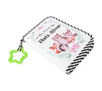 Plyisty Mi Primer álbum de Fotos, Libro de Fotos Familiar de Tela Suave para Bebés, Capacidad para 17, con Patrones Lindos de Espejo Seguro, Libro Interactivo de Tacto Suave para Recién Nacidos y
