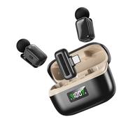 Plyisty Mini Micrófono de Solapa Inalámbrico, Micrófono de Solapa con Cambiador de Voz con Reducción de Ruido AI con Interfaz Tipo C, para Grabación de Video, Entrevistas de Filmación de