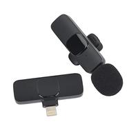 Plyisty Mini Micrófono Wireless Lavalier con Duración de Batería Larga para el Micrófono de Equipo de Transmisión en Vivo para Tableta de Teléfono Inteligente Universal, ABS Metal (2)
