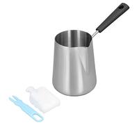 Plyisty Mini Olla Calentadora de Mantequilla, Bandeja Calentadora de café de Acero Inoxidable de 100 Ml con Boquilla Vertedora para Cocina de Gas de Inducción, Fusión de Salsa y Arte con Leche