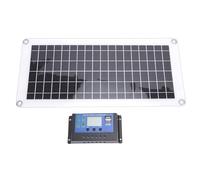Plyisty Panel Solar Policristalino 10W con Controlador, Kit de Panel | Cargador de batería solar, cargador lento de 12 V con puerto USB para fuera de la red de coche RV