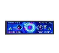 Plyisty Pantalla de Temperatura de PC Pantalla Secundaria de Alta Resolución para Estuche de Computadora para Entusiastas de los Juegos de Metal de 8.8 Pulgadas IPS