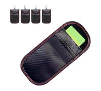 Plyisty Paquete de 4 Bolsas Faraday para Llavero, Bolsa de Bloqueo de Señal de Fibra de Carbono, Bloqueador RFID, Funda Protectora Antirrobo para Llave de Coche, Cartera Impermeable para