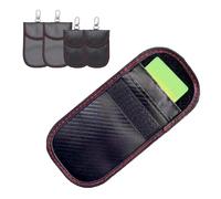 Plyisty Paquete de 4 Bolsas Faraday para Llavero, Bolsa de Bloqueo de Señal de Fibra de Carbono, Protector de Jaula Antirrobo RFID, 2 Accesorios de Seguridad para Automóvil de Entrada