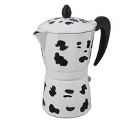 Plyisty Pot Moka de Pintura de Vaca de Leche, Trampa de Esquina Moka de Aluminio Trampa Portátil Fácil para Actividades Al Aire Libre para en Casa (6 tazas 300ml)