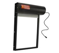Plyisty Puerta Automática de Pollo, Abierta de la Puerta del Gallinero Fácil de Instalar la Pantalla LED Manual de Batería MDOE para Pato (Black)