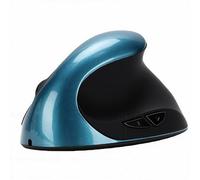 Plyisty Ratón Inalámbrico Vertical Ergonómico de 2,4 GHz con 3 Niveles de dpi, 6 Botones, Recargable, óptico para PC y Portátil, Azul.