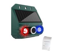 Plyisty Repelente de Animales con Energía Solar, Dispositivo de Seguridad con Alarma con Sensor de Movimiento con Luz Estroboscópica y Sirena de 129 DB, Resistente Al Agua IP55, para Patio, Granja,