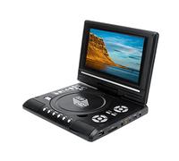 Plyisty - Reproductor de DVD portátil con Pantalla giratoria de 7,8 Pulgadas, Pantalla orientable de 270 Grados, batería Recargable integrada, acepta USB/CD/AV in/out, para Viajes de Larga Distancia