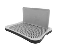 Plyisty Rinconera de Entrenamiento para Perros con Columna, Bandeja (Black) | Orinal de entrenamiento de malla para mascotas con soporte para almohadilla para orinar para cachorros, bandeja de baño