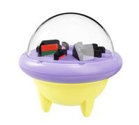 Plyisty Soporte de Carcasa Tarjeta de Juego para 2 OLED Lite, 10 Ranuras Cartucho, Cubierta Transparente y Diseño Rotativo 360 ° para Visualización, Organización, Almacenamiento (Amarillo Violeta)