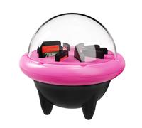Plyisty Soporte de Carcasa Tarjeta de Juego para 2 OLED Lite, 10 Ranuras Cartucho, Cubierta Transparente y Diseño Rotativo 360 ° para Visualización, Organización, Almacenamiento (Rosa Negro)