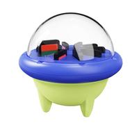 Plyisty Soporte de Carcasa Tarjeta de Juego para 2 OLED Lite, 10 Ranuras Cartucho, Cubierta Transparente y Diseño Rotativo 360 ° para Visualización, Organización, Almacenamiento (Verde Azulado)