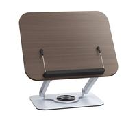 Plyisty Soporte para Libros Ajustable de 360°, Soporte Plegable para Escritorio de Lectura, para Libros de Recetas con Clips Elásticos, Construcción de Material de Primera Calidad para Uso Doméstico